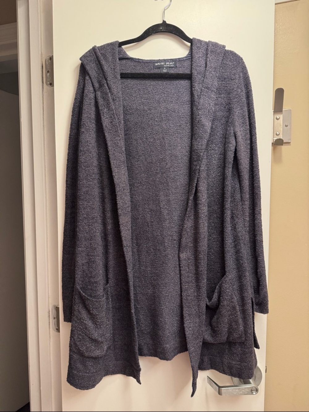 Barefoot Dreams CozyChic Lite Long Hooded Open Front Cardigan Sweater Sz M - Picture 2 of 9